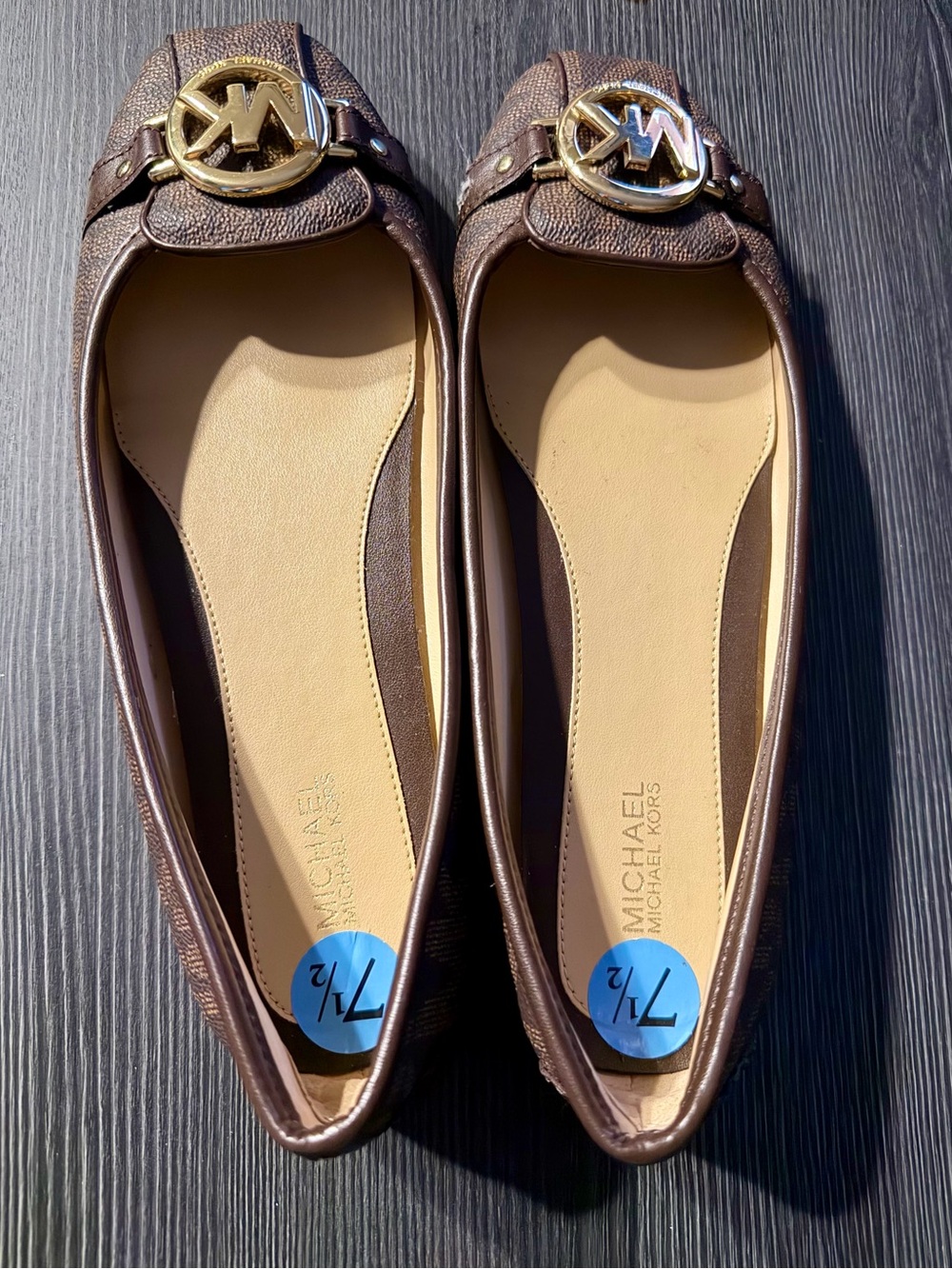 Michael Kors Brown Logo Fulton Flats- NWOT size 7.5 - Picture 5 of 6